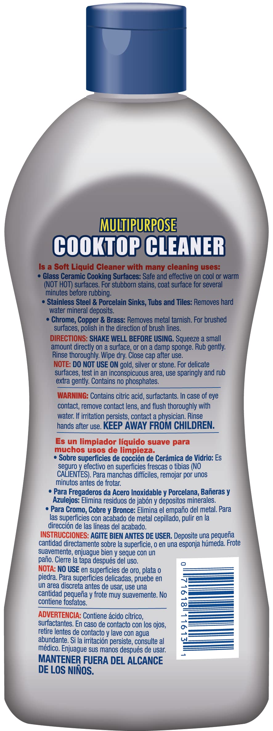 Product packaging of Bar Keepers Friend Cooktop Cleaner