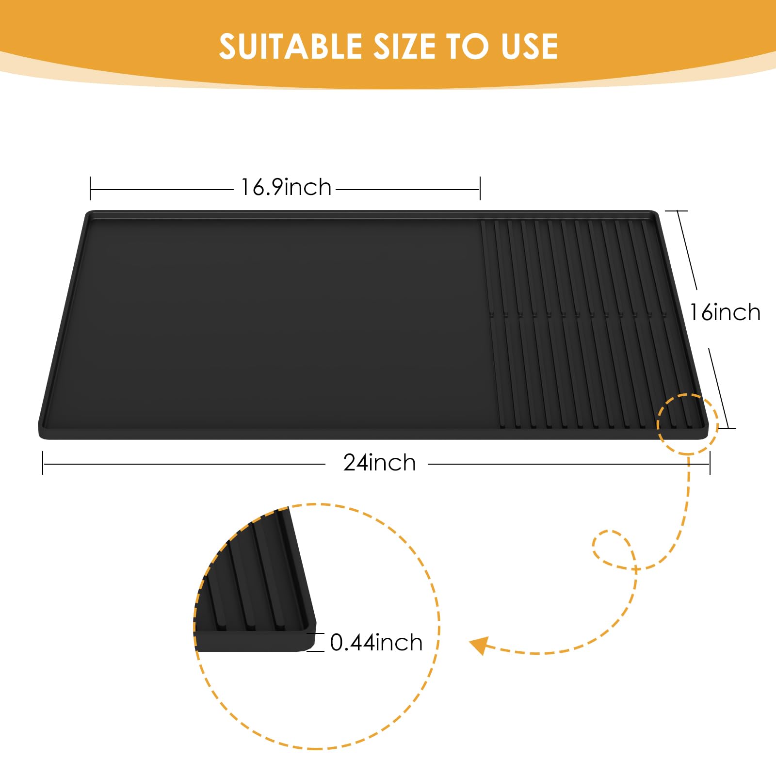 Anti-slip silicone mat for espresso machine area
