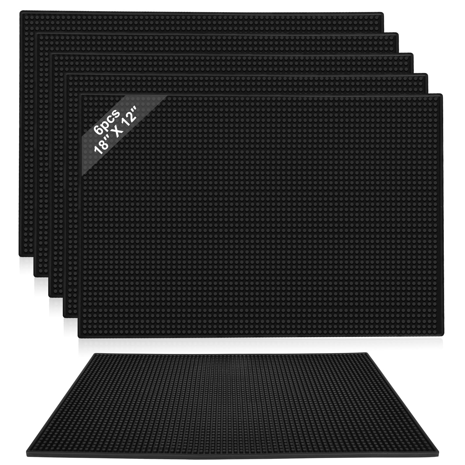 Six bar mats for countertop 18x12 inches