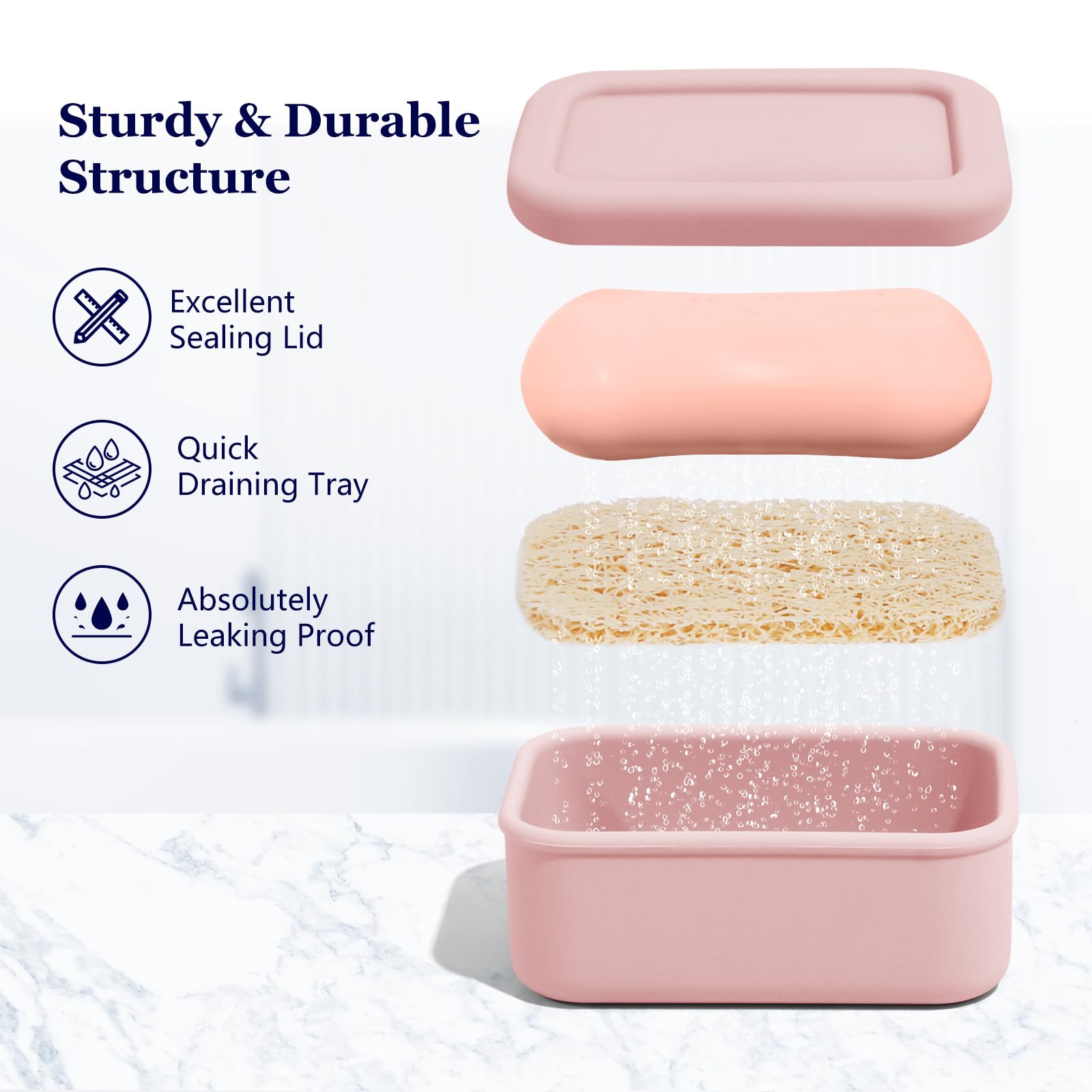 Soap case packed for carry-on luggage during travel camping gym