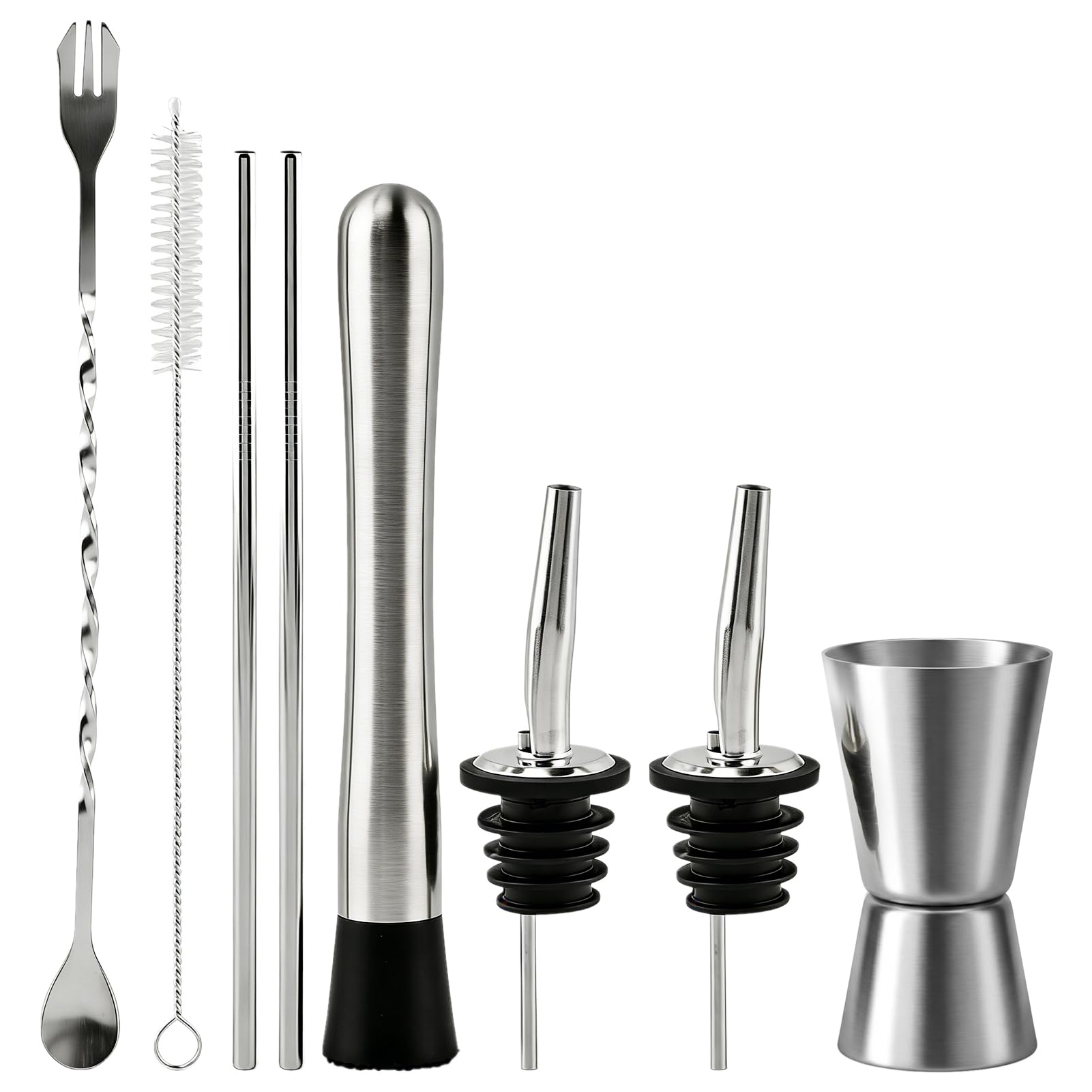 bar spoon and jigger set in cocktail toolkit