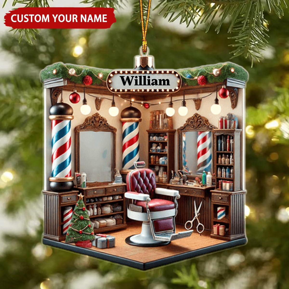 Personalized hairdresser ornament for Christmas tree