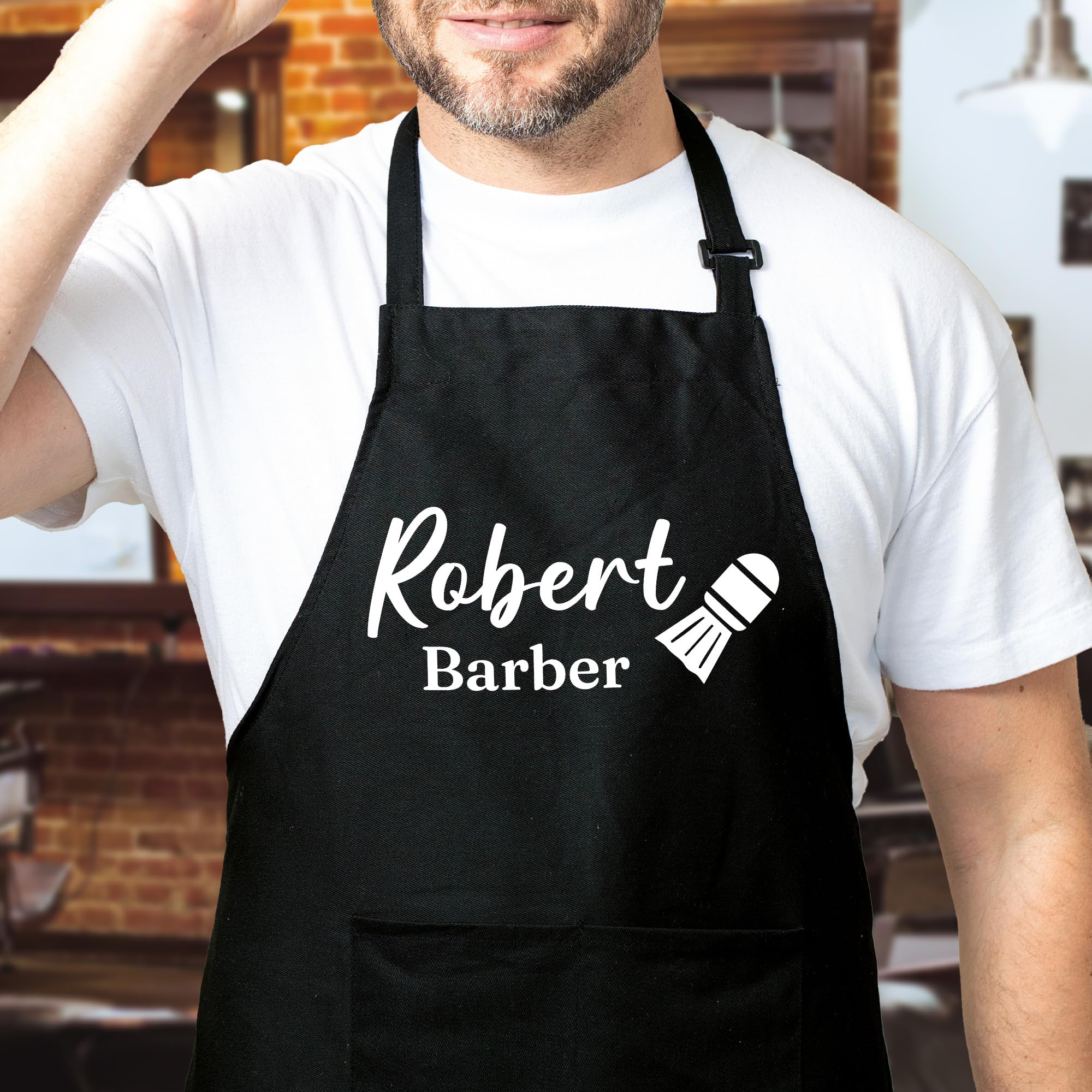 Barber cape and apron combination product view