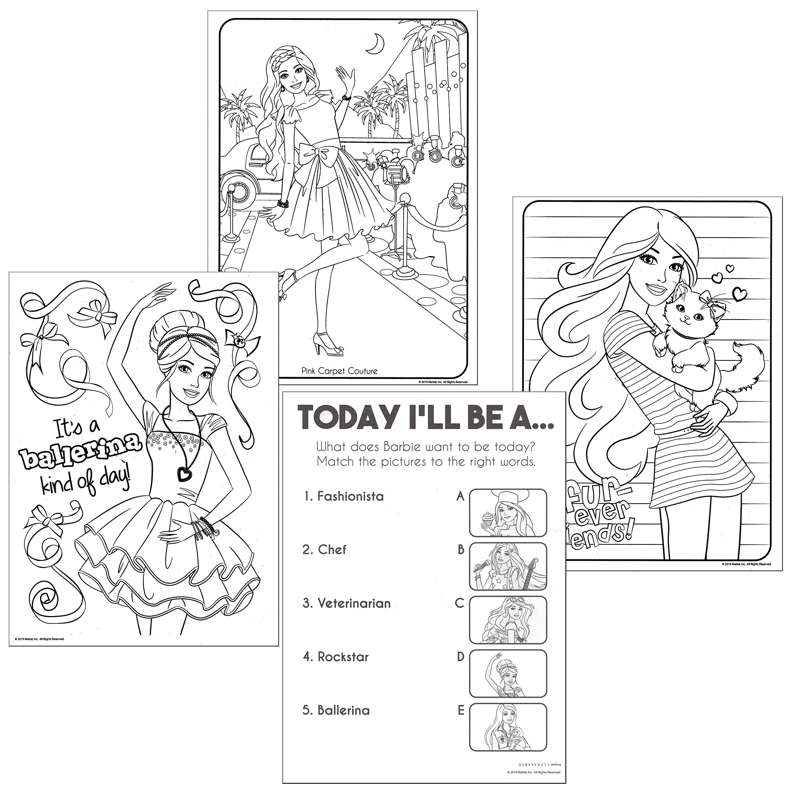 Officially licensed Barbie fan coloring book packaging