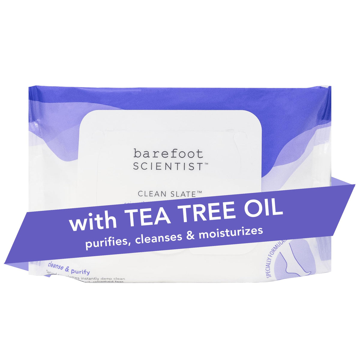 Barefoot Scientist Clean Slate textured cleansing towelettes package