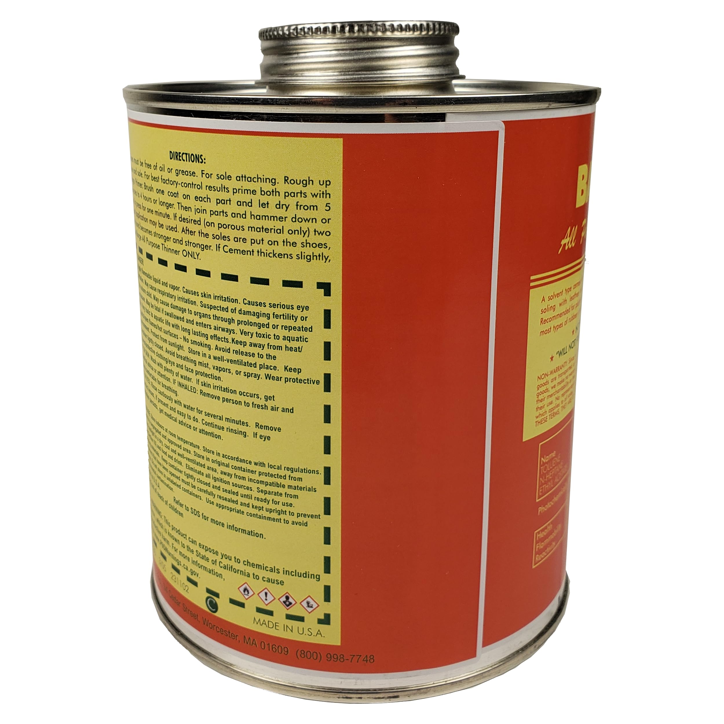 Quart size cement for repairs on various surfaces
