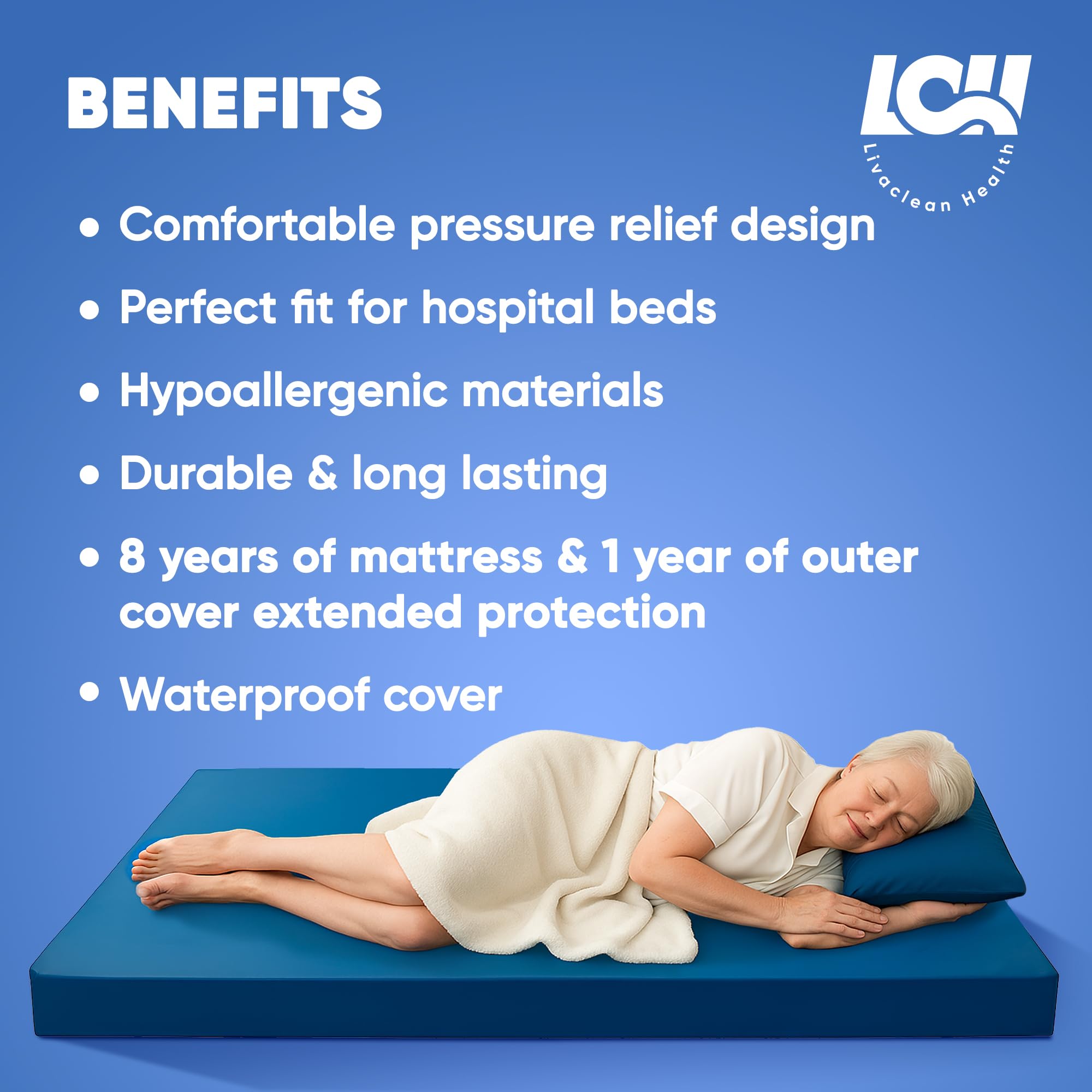 Bariatric and elder care friendly up to 242 lbs on hospital mattress