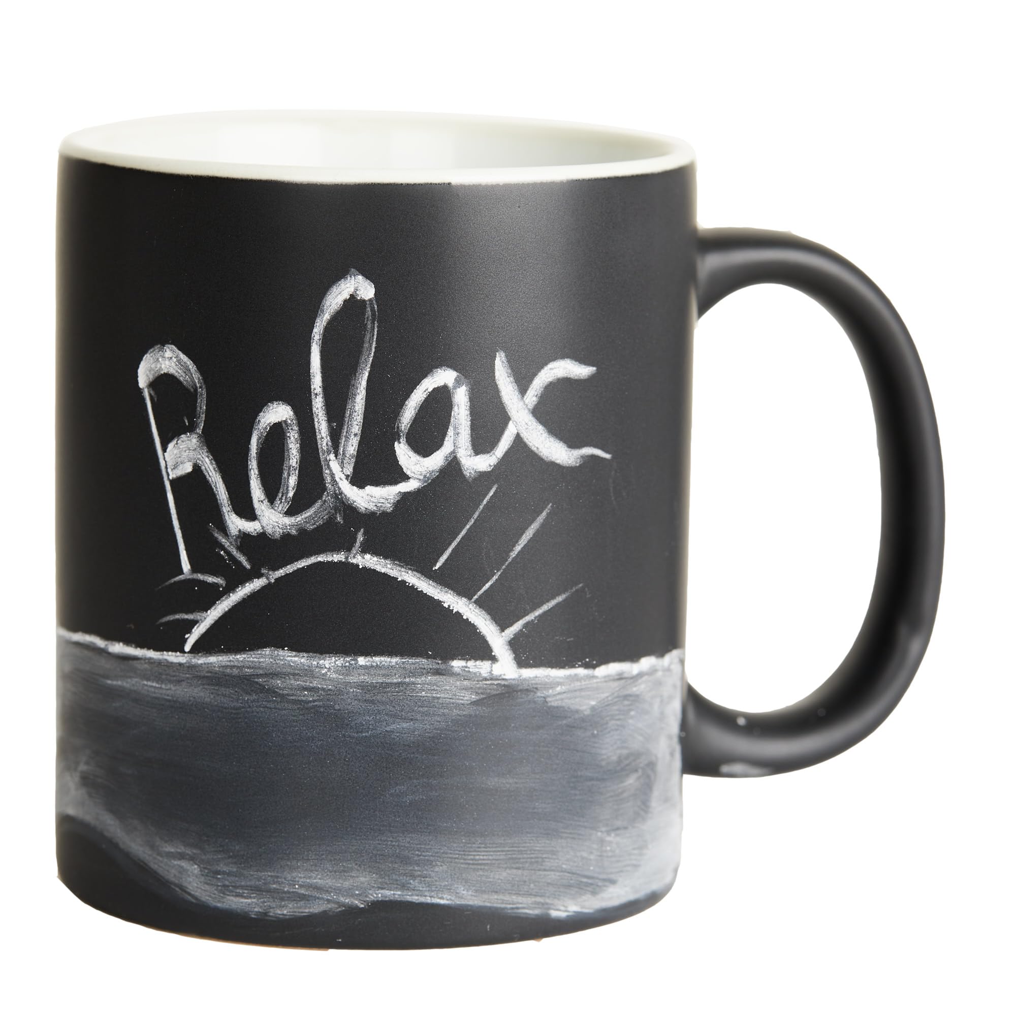 Barista-friendly chalkboard mug ready for customization