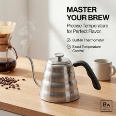 Barista Warrior Gooseneck Kettle thermometer view