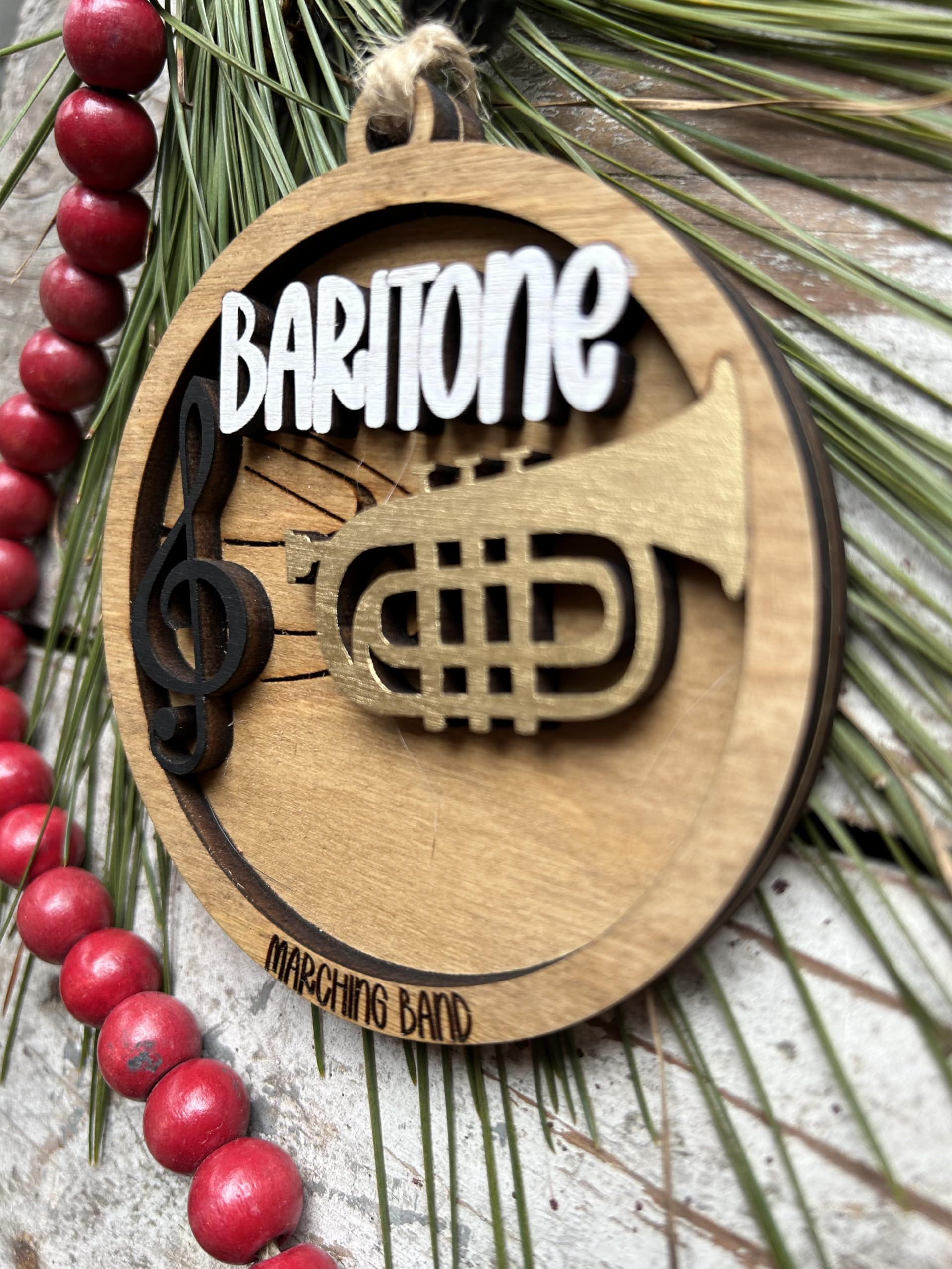 Baritone marching band Christmas tree ornament gift