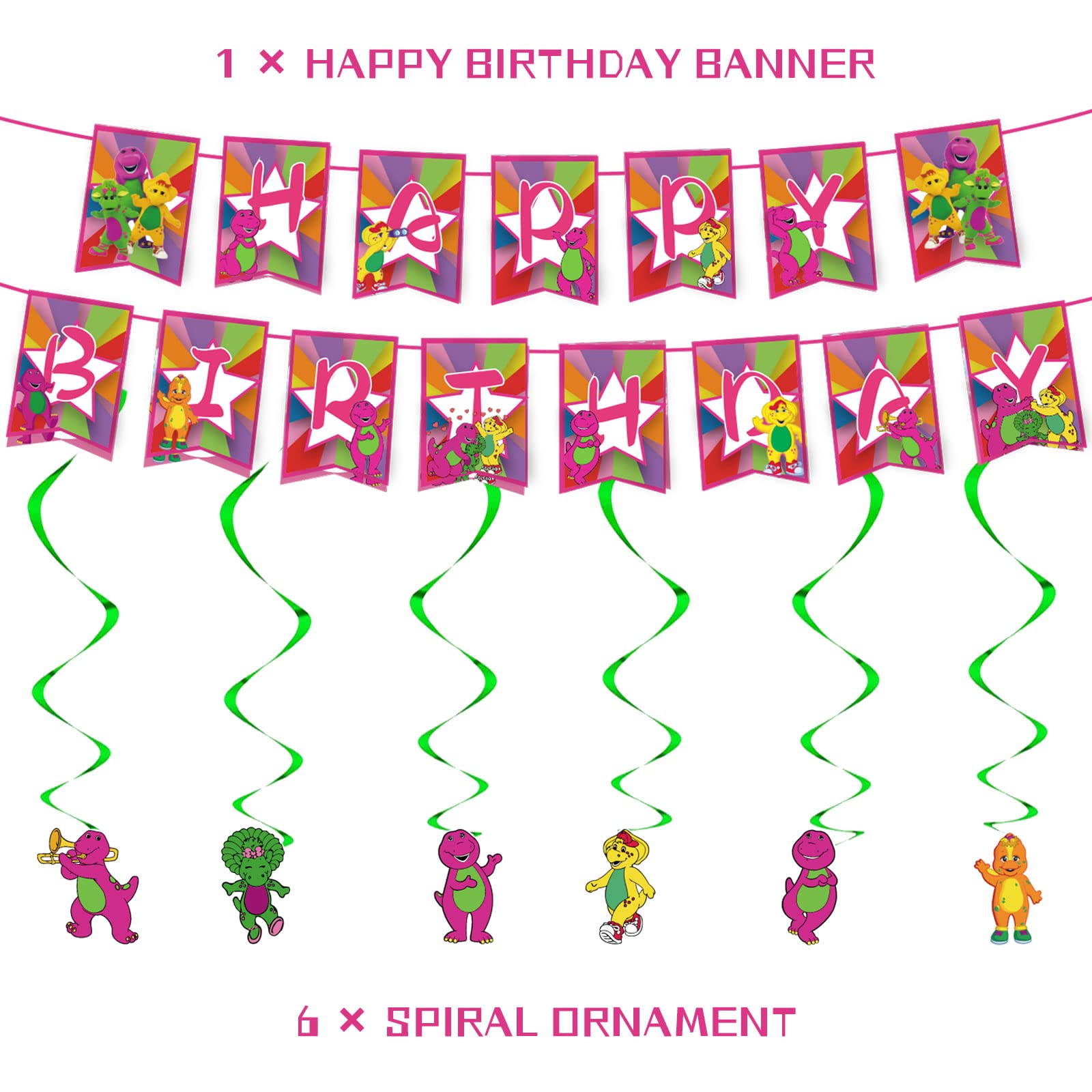 Barney Happy Birthday Cake Topper for party setup