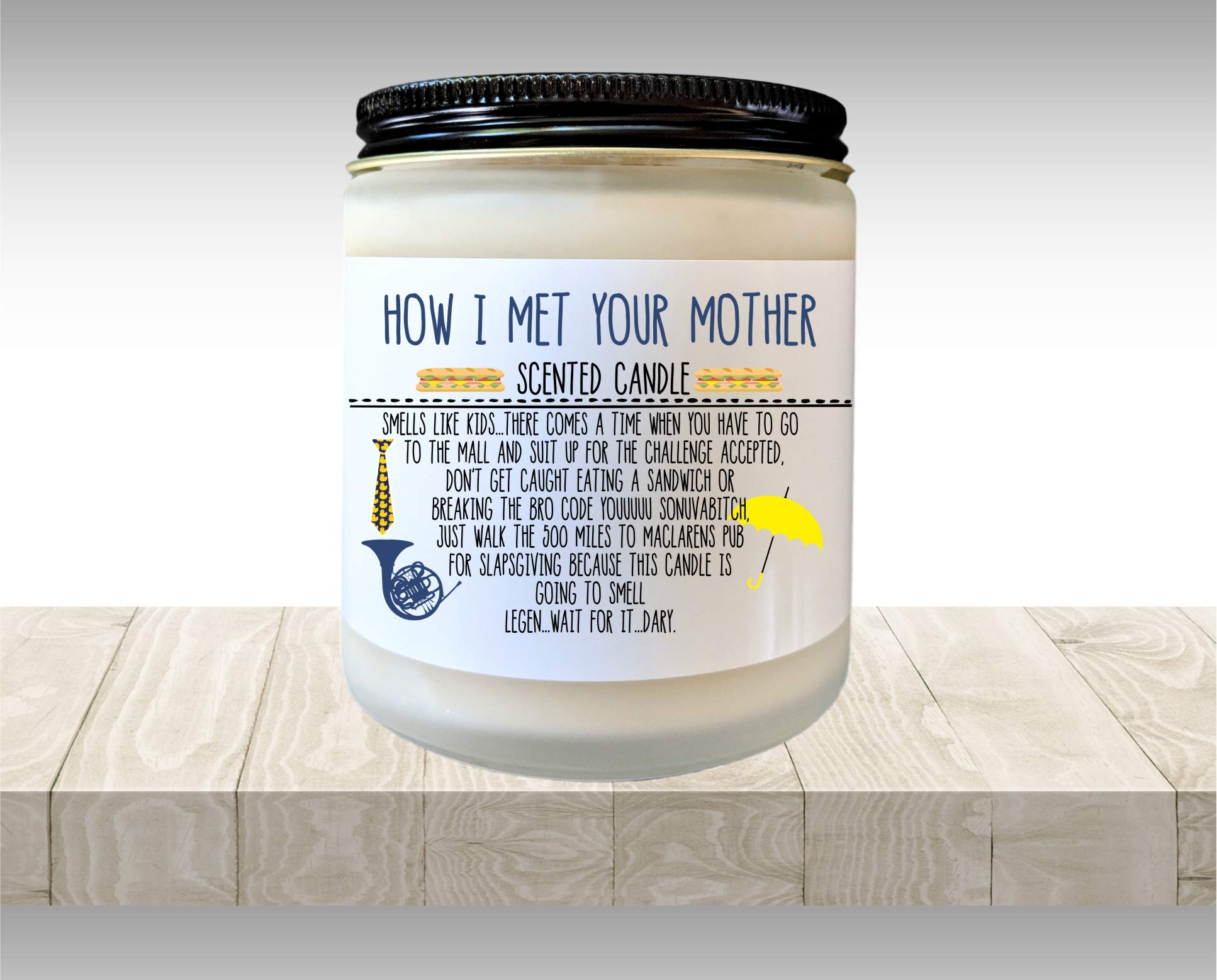 Barney Stinson quotes candle packaging image