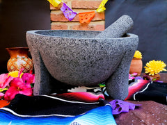 basalt volcanic rock molcajete ready for grinding spices and herbs