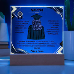 base de madera para placa de graduación