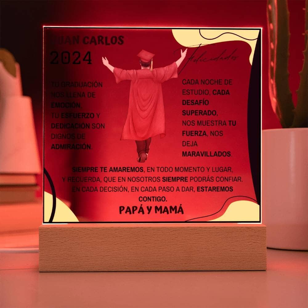 Base de madera para placa de graduación