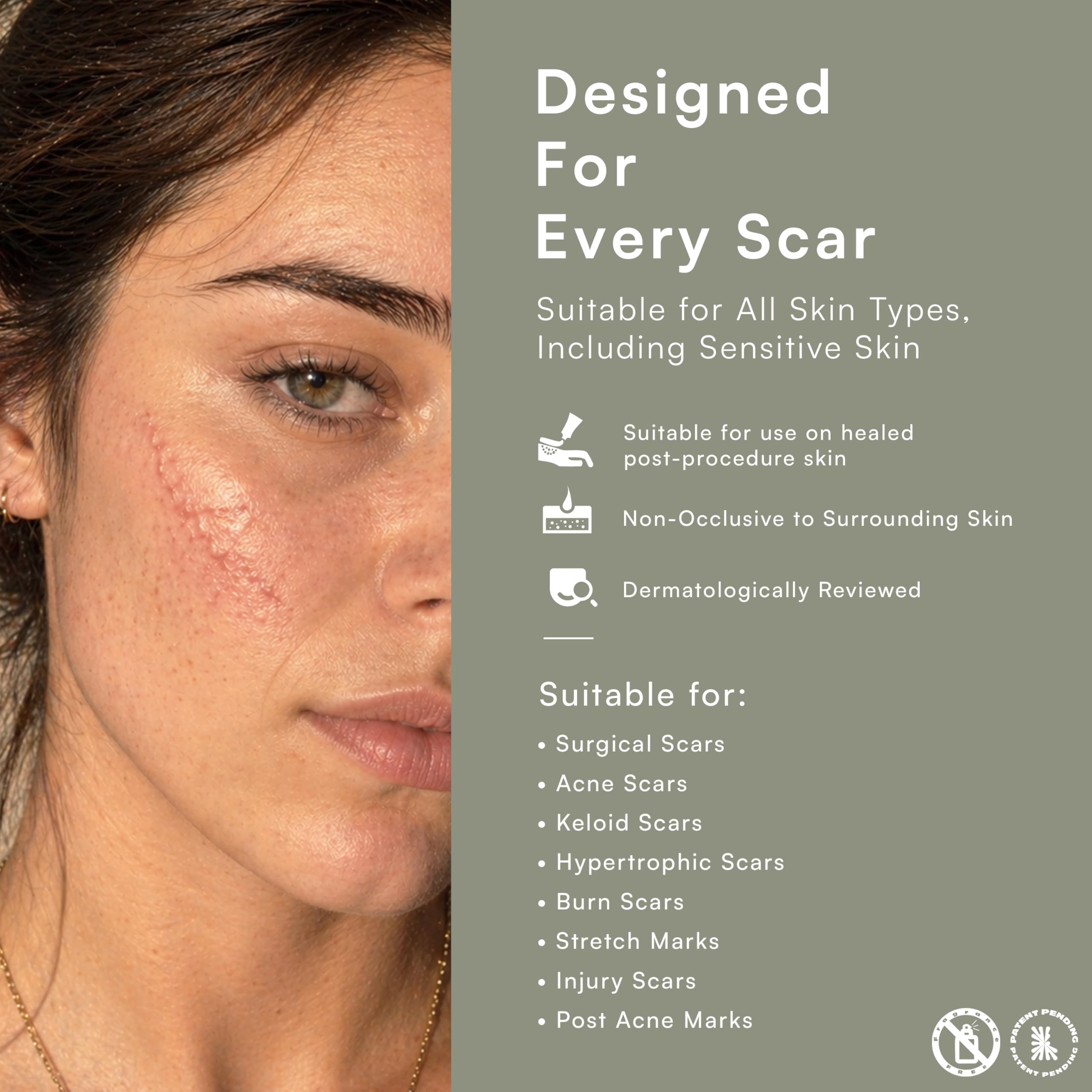 Base18 HydroSil Scar Gel 30ml used on body packaging