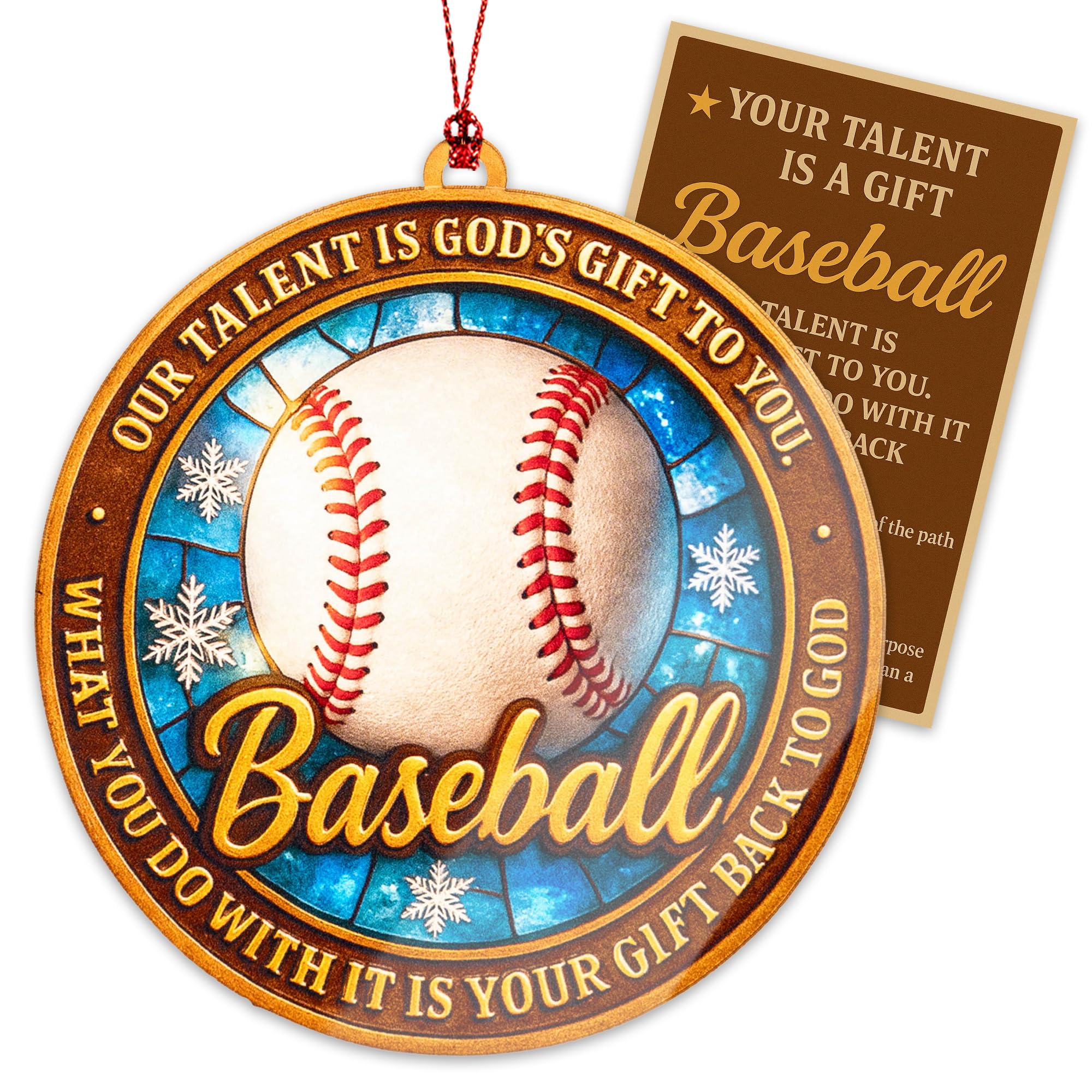 Baseball Ornament Christmas Tree display
