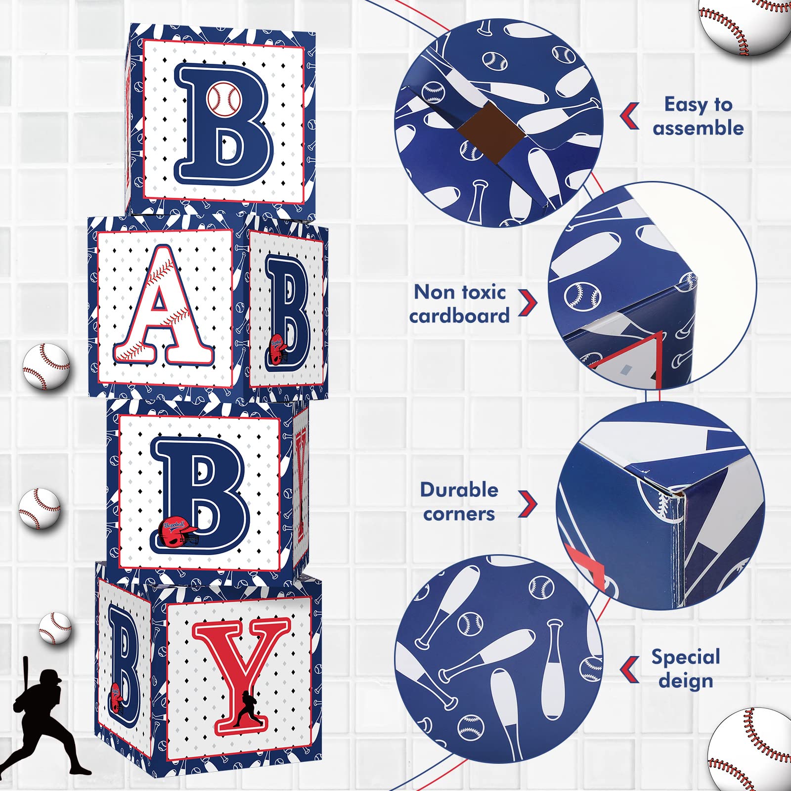 Easy to assemble folded baseball baby letter boxes