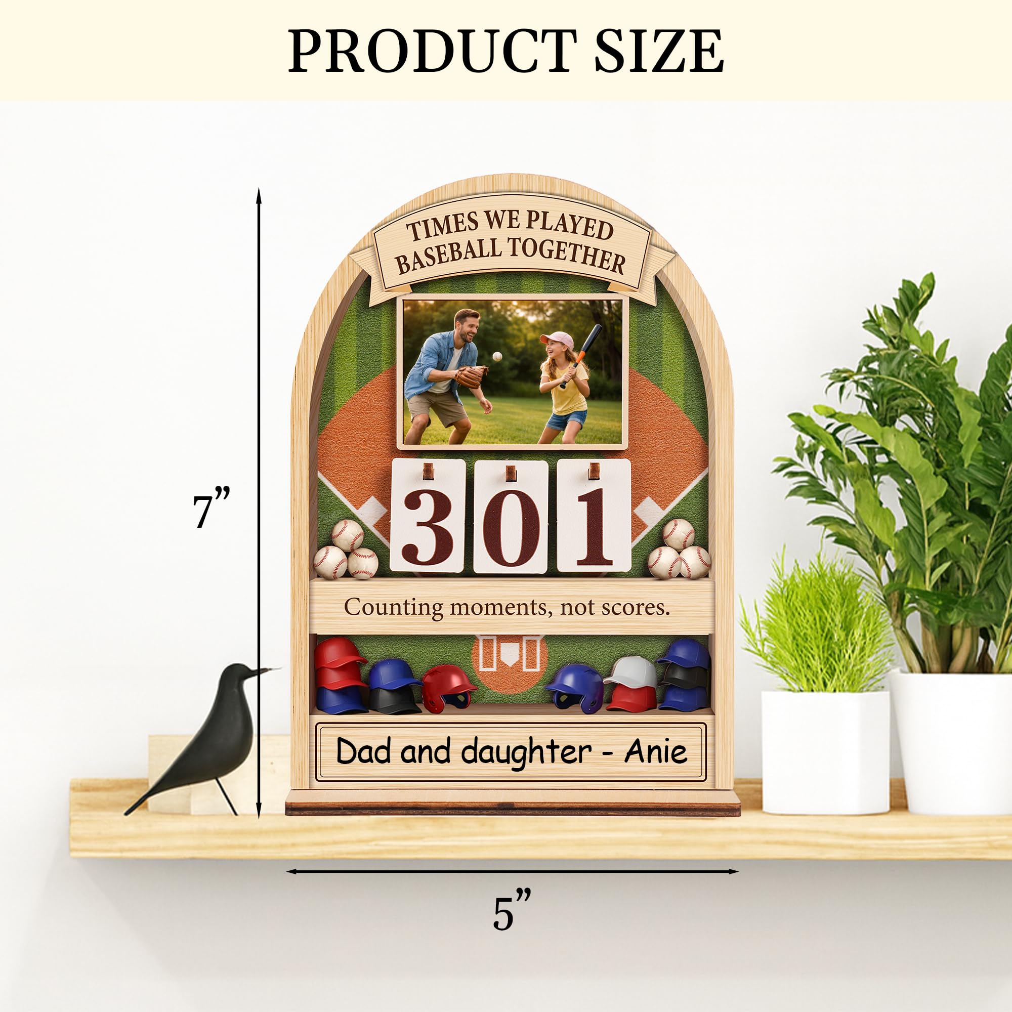 Personalized photo display on Baseball Memory Counter Sign