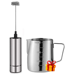 Basecent handheld milk frother with stainless steel body