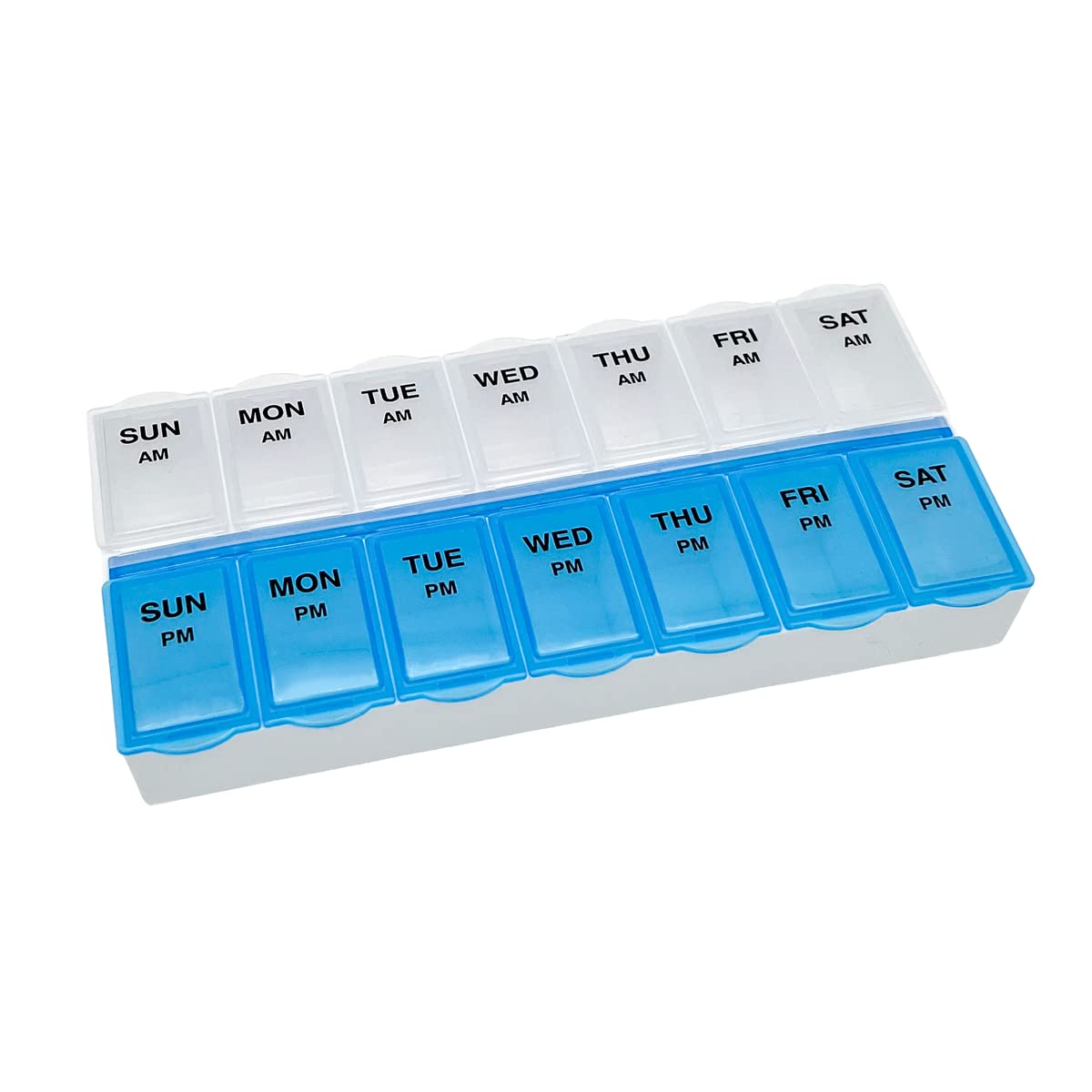 Basic Care 7-Day AM/PM Pill Organizer with blue lid