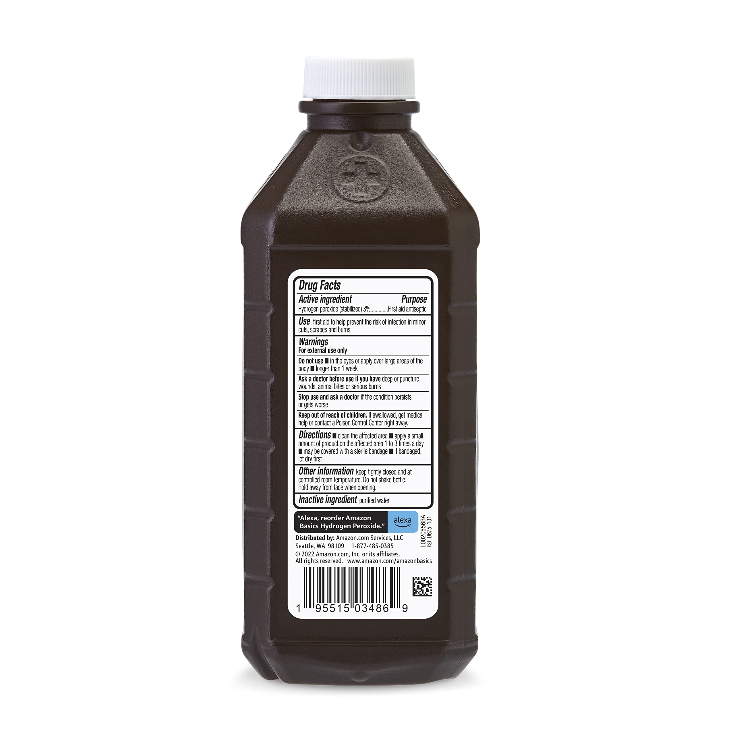Active ingredient 3% hydrogen peroxide stabilized in Basics solution