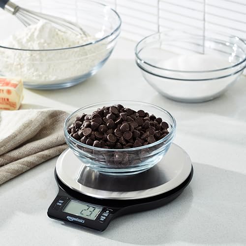 Basics Digital Kitchen Scale supports pounds ounces grams ml