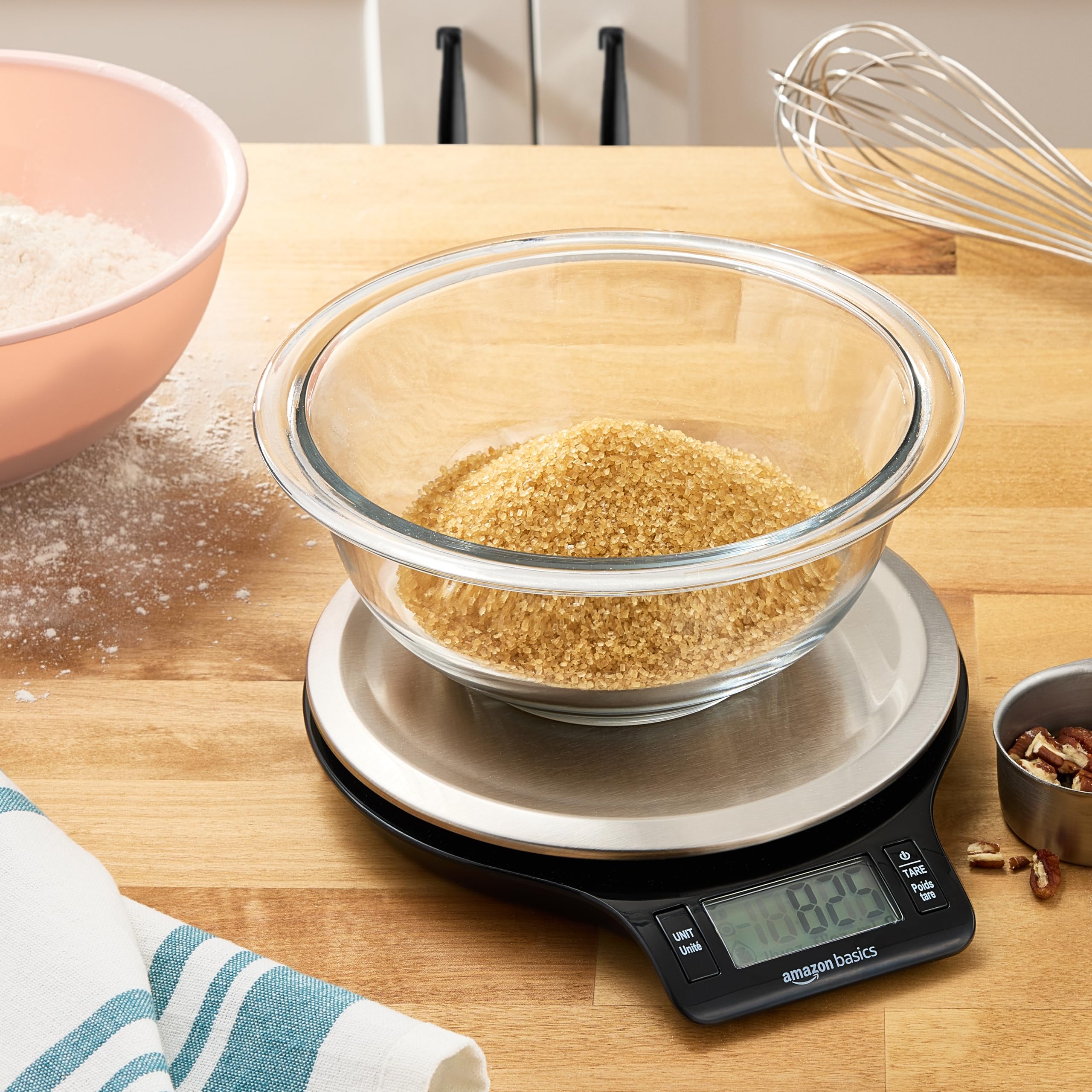 Two AAA batteries included with Basics Digital Kitchen Scale