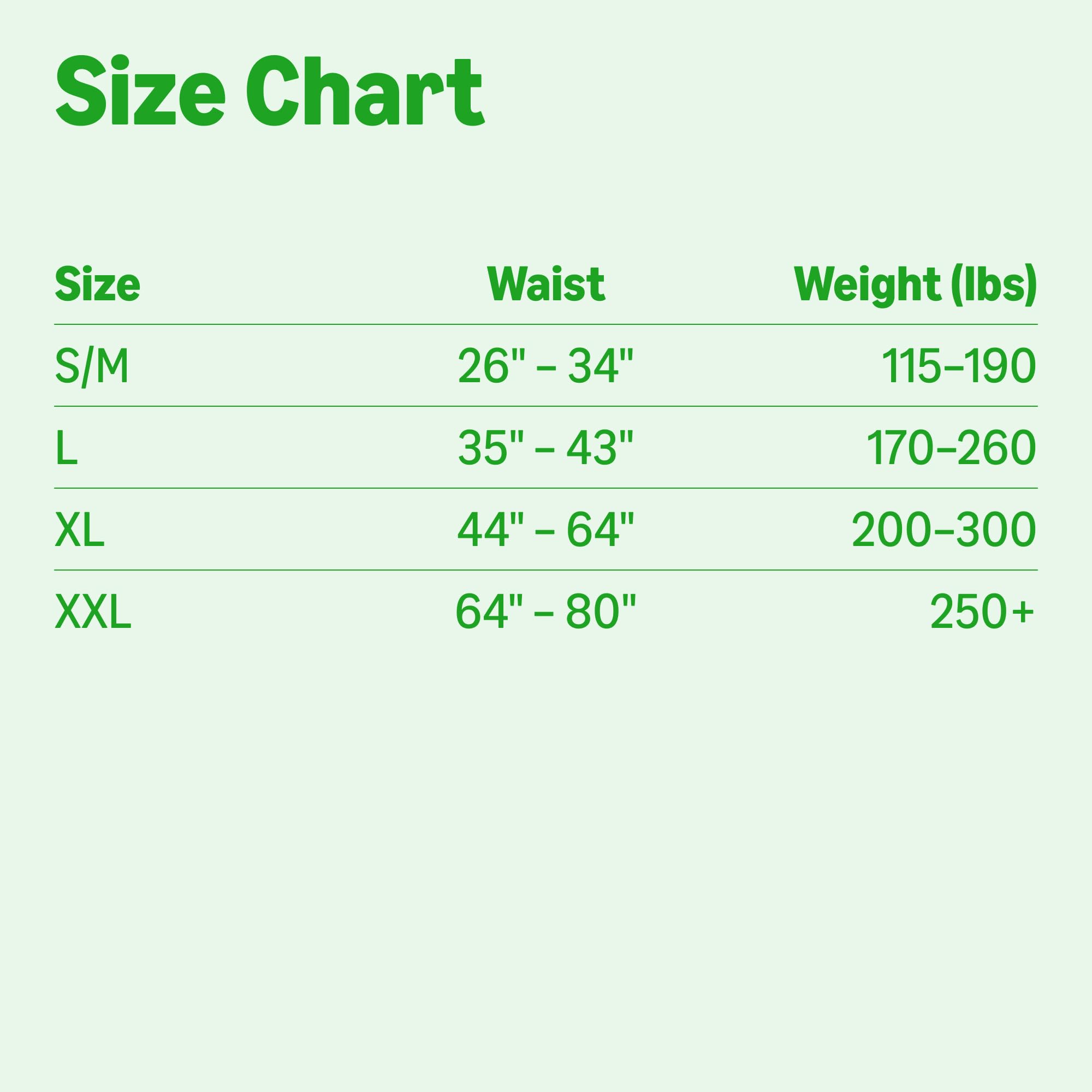 Sizing chart reference for tailored fit Basics underwear