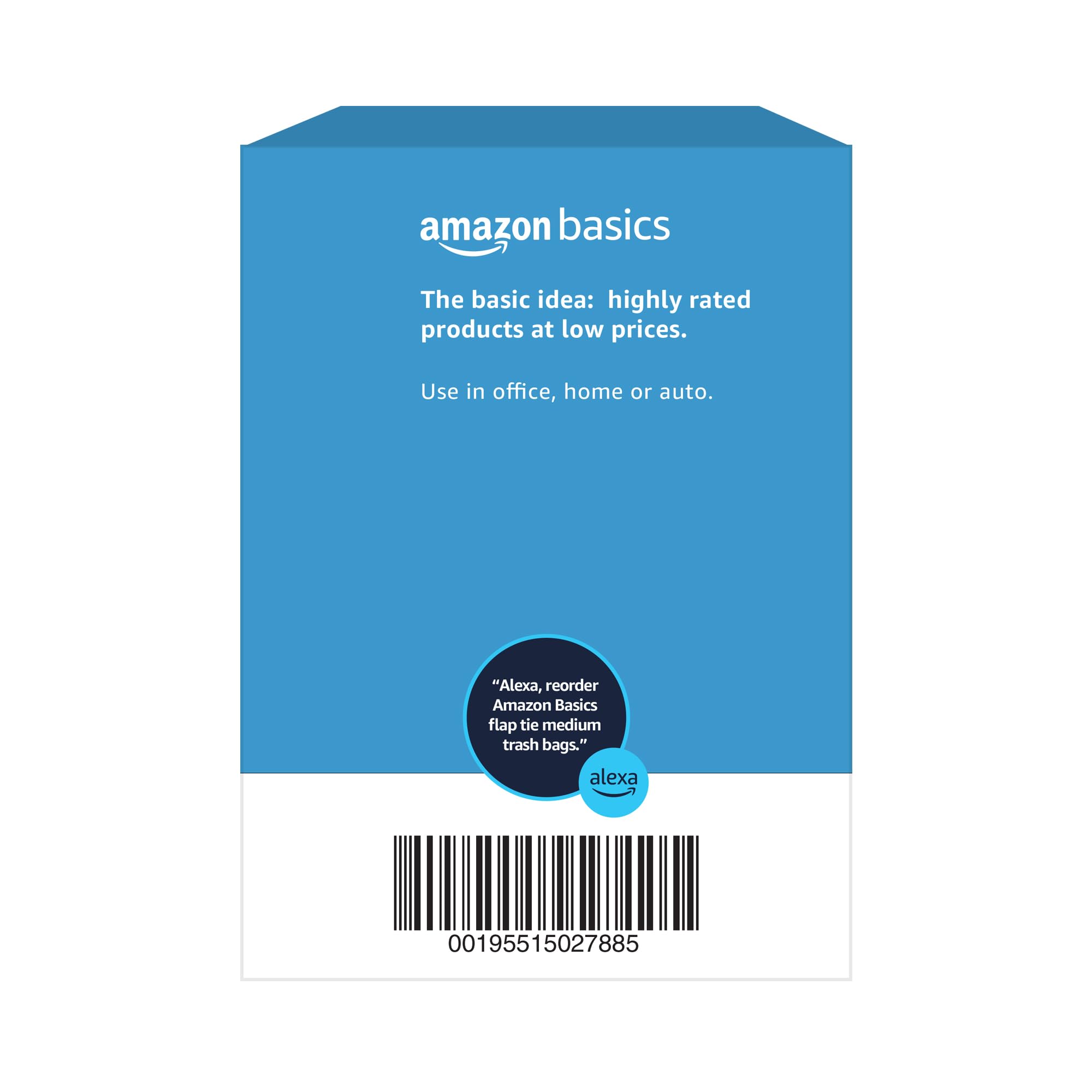 Basics 8 gallon kitchen trash bags with flap tie