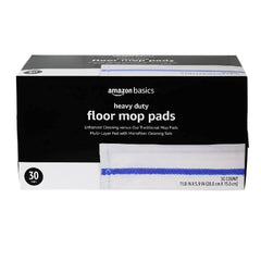 Basics heavy duty floor mopping pads 30 count size 11.0 x 5.9 inches