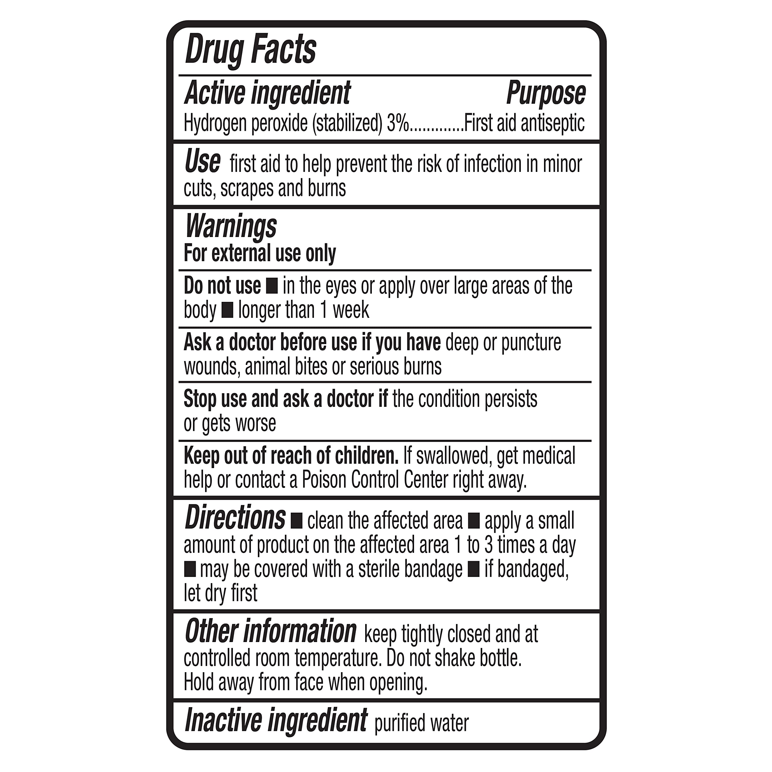 Basics hydrogen peroxide topical solution 16 oz pack of twelve