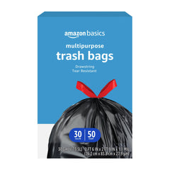 Basics multipurpose trash bags 30 gallon 50 count
