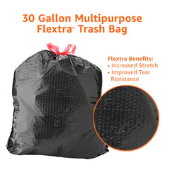 Flextra emboss pattern on trash bags for controlled stretch