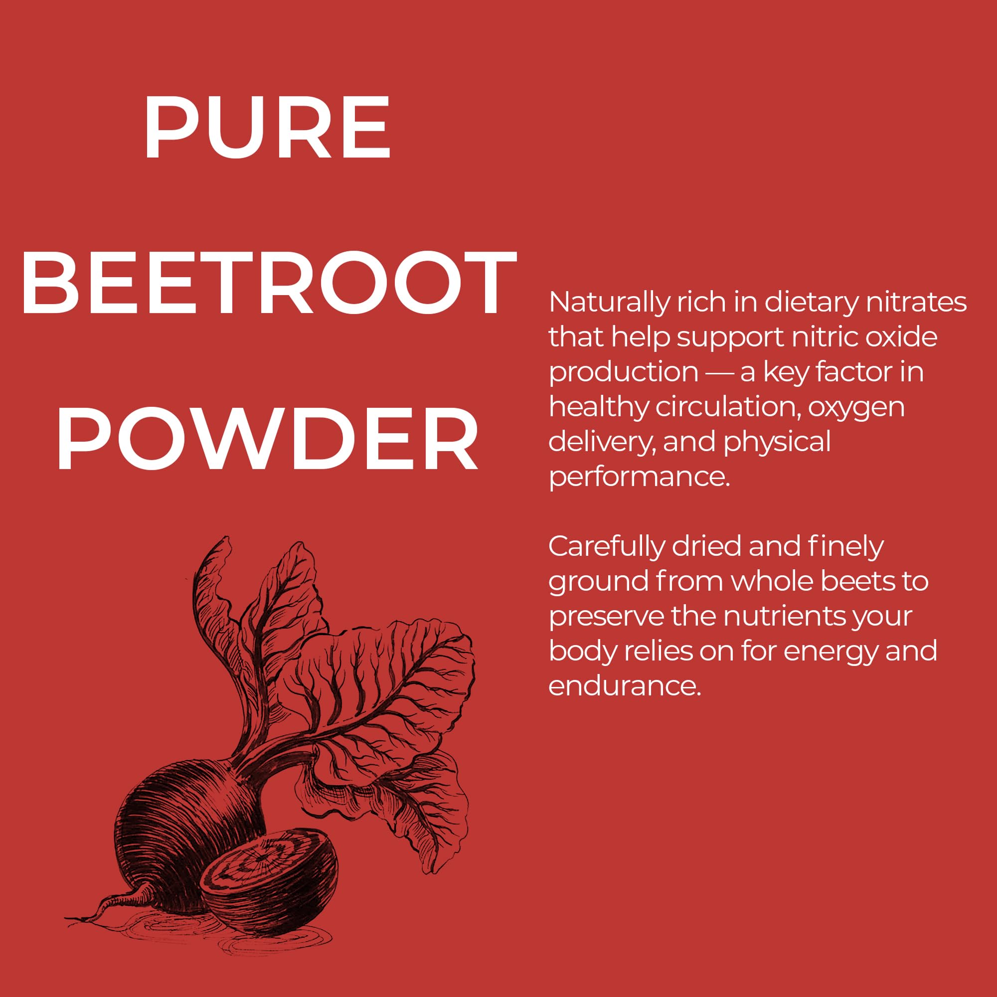 Basilia Beet Root Powder 8 oz betalains antioxidant info on label