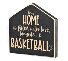 Painted Pastimes basketball sign 6x6 rustic black finish