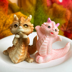 Basuo-9Q seven piece dragon figurines set pink dragon