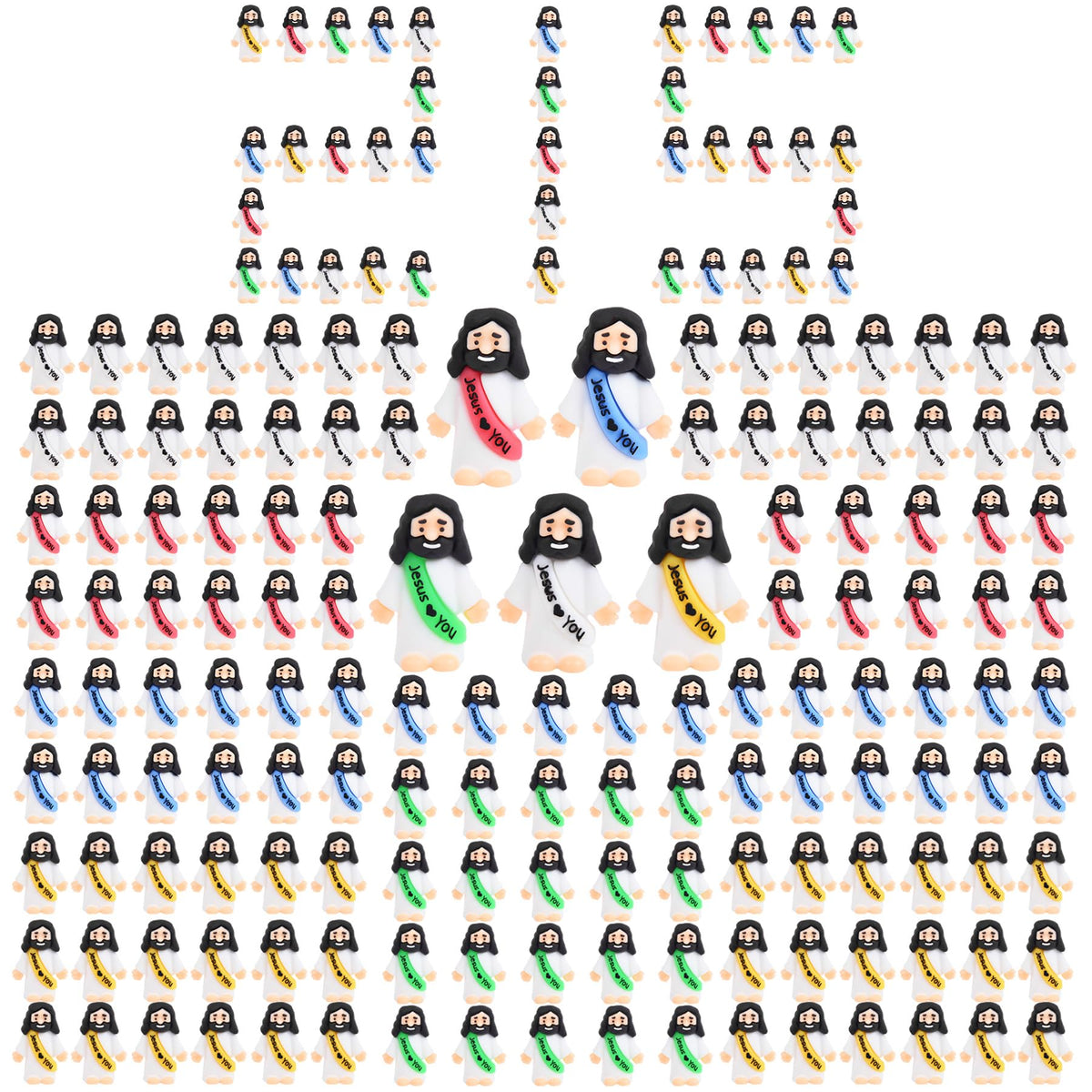 basuwu 215 pcs Little Jesus Figures green color set