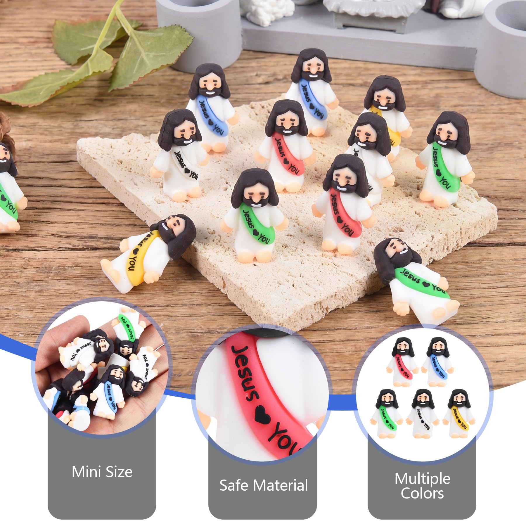 basuwu 215 pcs Little Jesus Figures light blue color set