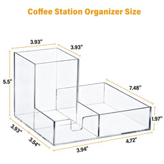 Tall compartment storage in Basysnck coffee station organizer