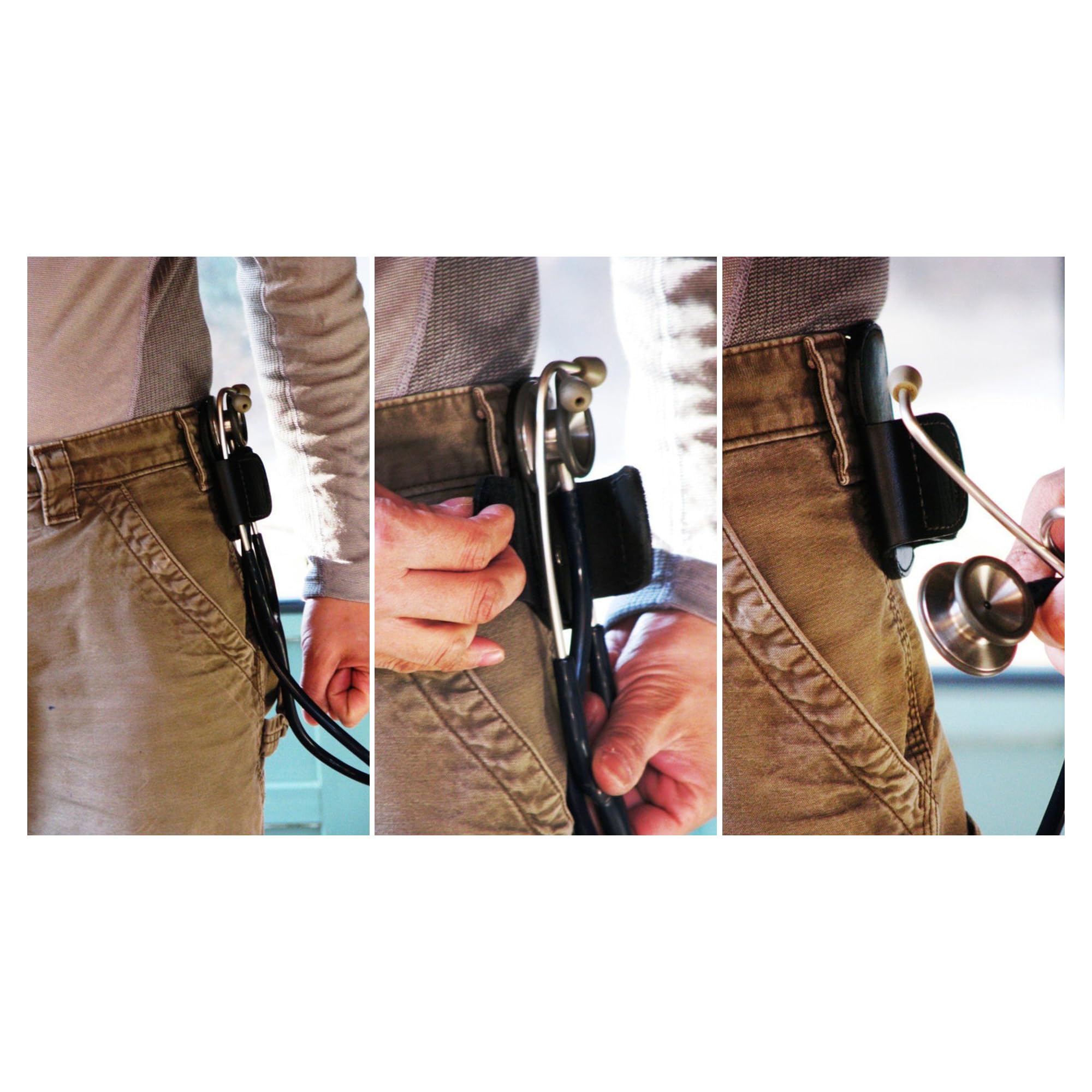 Genuine leather BATCLIP with rugged clip