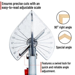 Ergonomic non-slip handles with safety lock on Bates miter shears