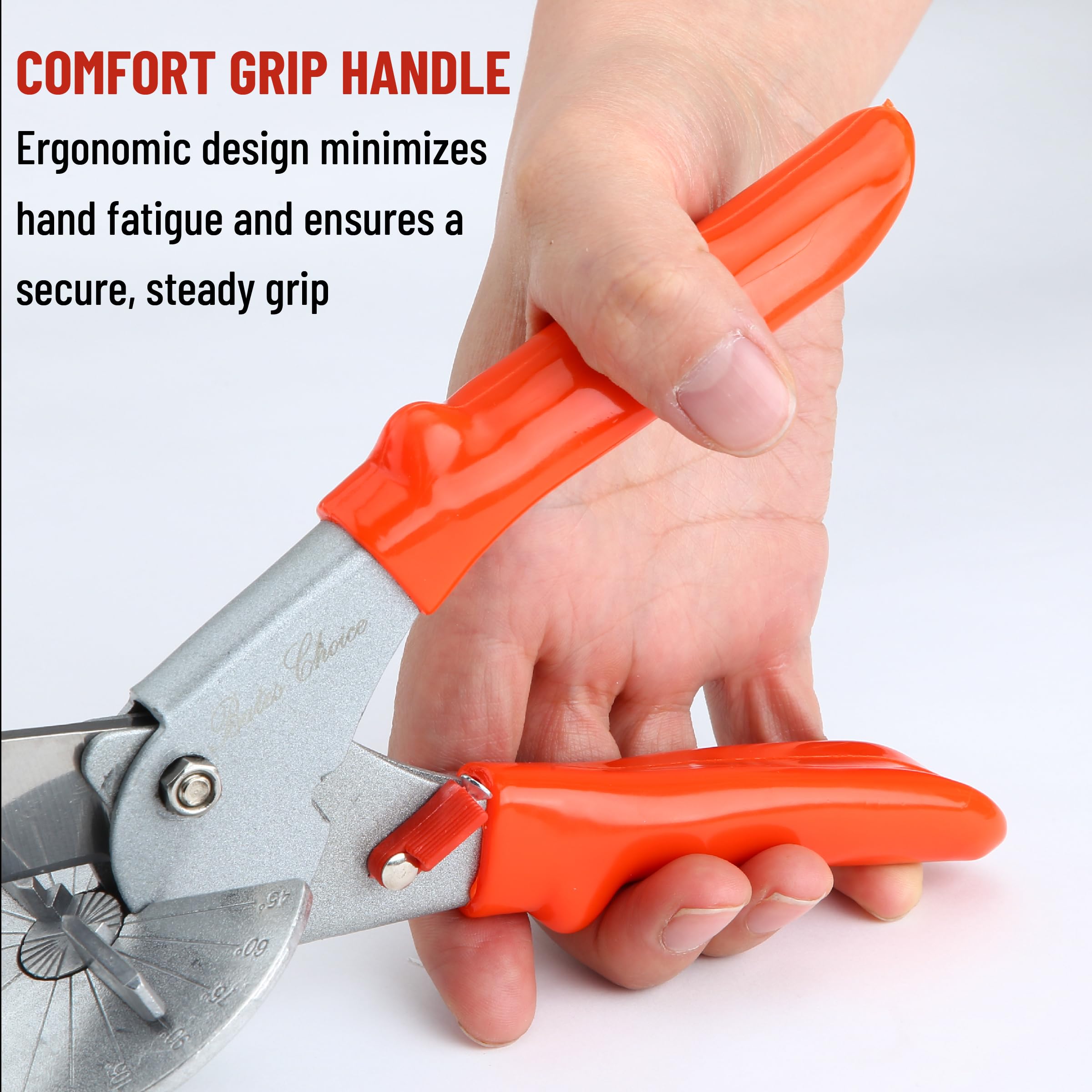 Bates miter shears cutting plastic and PVC materials
