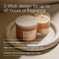 Soy wax blend with lead-free wicks for fragrance release