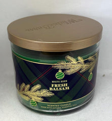 Fresh Balsam scent candle from Bath & Body Works packaging varies