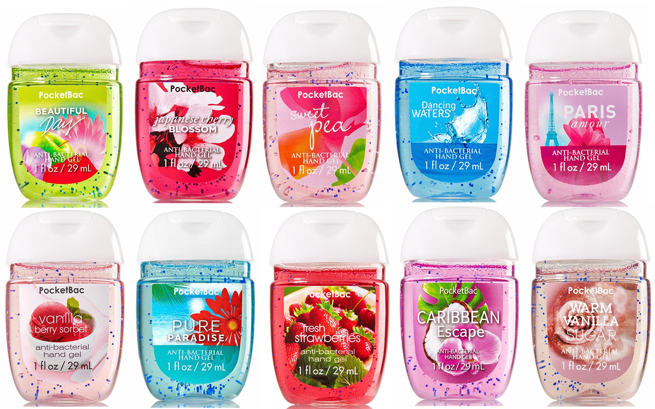 Bath & Body Works PocketBac Hand Sanitizer 10pc Bundle random assortment packaging