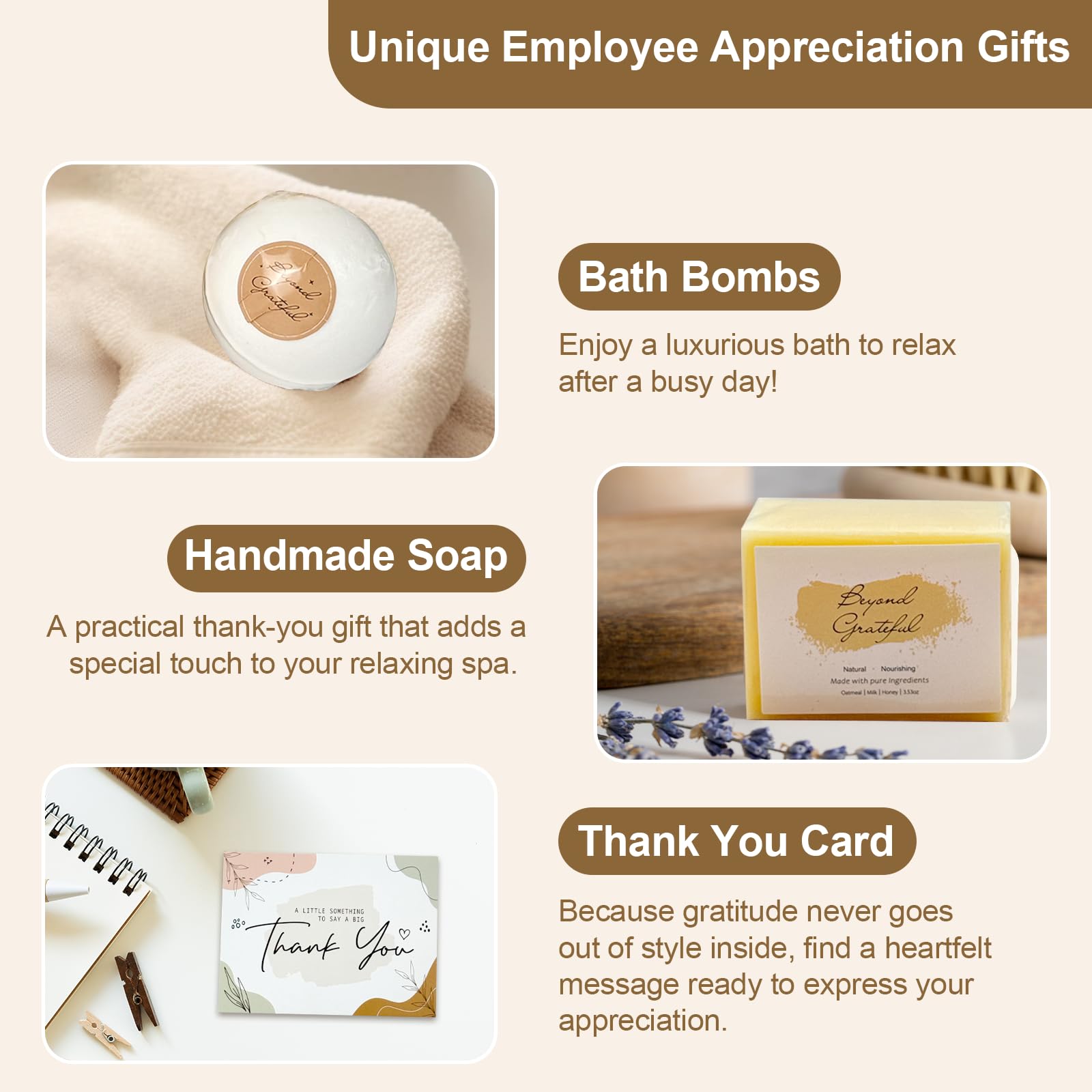 Bath bomb included in coworker gift set