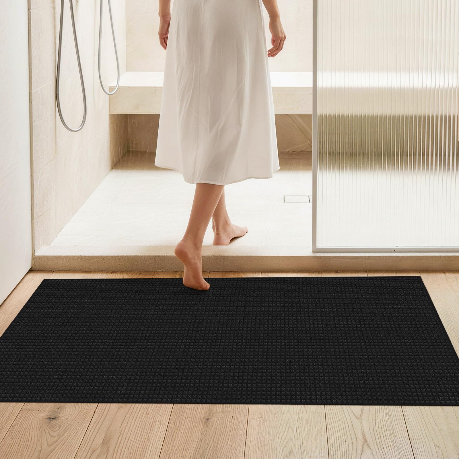 boho modern aesthetic bath mat 2x4