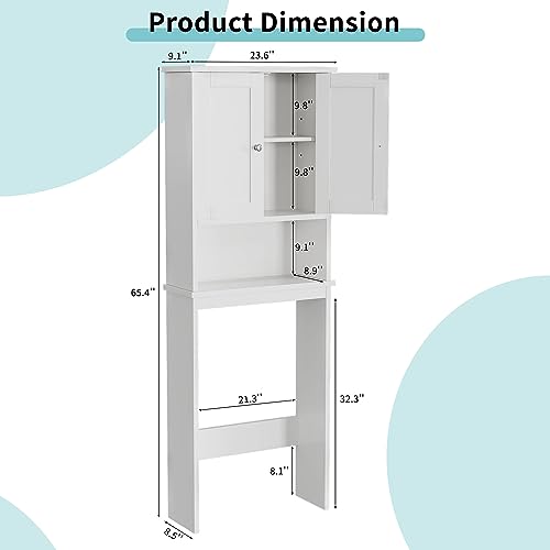Bathroom shelf organizer with open shelf and cabinet