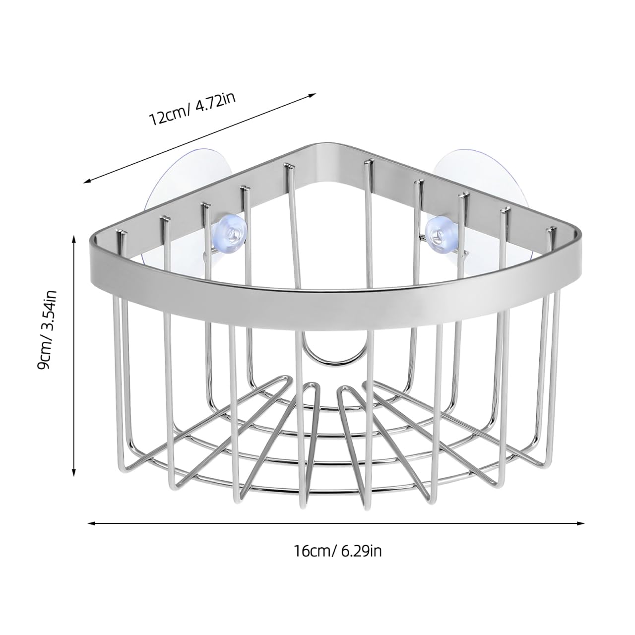 Bathroom corner shower caddy option in silver finish